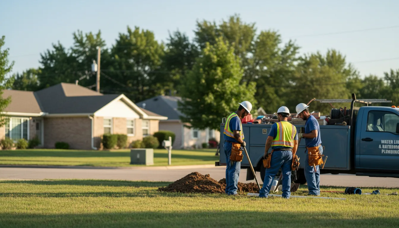 Residential water line and bathroom plumbing service in Nowata, OK